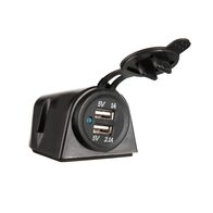 Dual USB Socket Black