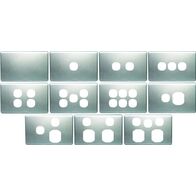 KS 2 Gang Metal Cover Plate - Silver - KS/CPSW2/SV