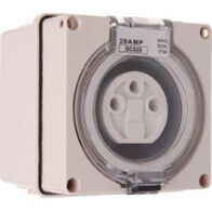 3 Round Pin Socket - 20Amp - RESISTIVE ORANGE - IP/SC320R/RO