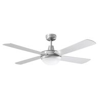 Lifestyle 1320mm 4 Blade Ceiling Fan with Light 2 x E27 Brushed Aluminium
