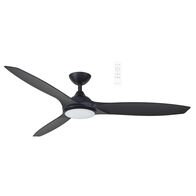 Newport DC 1420mm 3 ABS Blade WIFI & Remote Control Ceiling Fan with Variable Dim 18w CCT LED Light Matt Black