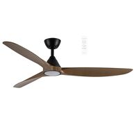 Seaforth DC 1320mm 3 ABS Blade WIFI & Remote Control Ceiling Fan with Variable Dim 15w CCT LED Light Matt Black/Teak