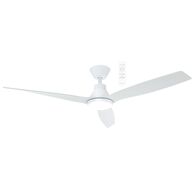 Triumph DC 1320mm 3 ABS Blade WIFI & Remote Control Ceiling Fan with Variable Dim 15w CCT LED Light Matt White
