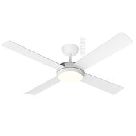 Quantum DC 1220mm All ABS 4 Fast Fix Blade Remote Control Ceiling Fan With 24W Dimmable Tricolour LED Light Matt White