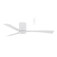 Metro DC Close to Ceiling 3 ABS Blade 1320mm Hugger  WIFI & Remote Control Ceiling Fan with Variable Dim 16w CCT LED Light Matt White