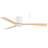 Metro DC Close to Ceiling 3 ABS Blade 1320mm Hugger  WIFI & Remote Control Ceiling Fan with Variable Dim 16w CCT LED Light White/Oak