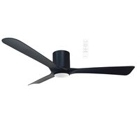 Fresno DC Close to Ceiling 3 ABS Blade 1320mm Hugger WIFI & Remote Control Ceiling Fan with Variable Dim 16w CCT LED Light Matt Black
