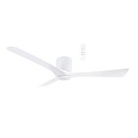 Fresno DC Close to Ceiling 3 ABS Blade 1320mm Hugger WIFI & Remote Control Ceiling Fan with Variable Dim 16w CCT LED Light Matt White