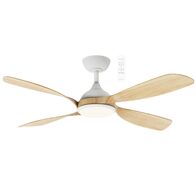 Hampton DC 1320mm 4 ABS Blade WIFI & Remote Control Ceiling Fan with Variable Dim 18w CCT LED Light Matt White/Oak