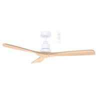 Mallorca Mini DC 1066mm 3 Timber Blade WIFI & Remote Control Ceiling Fan Only Matt White/Natural