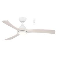 Norfolk DC 1220mm 3 Timber Blade  WIFI & Remote Control Ceiling Fan with Variable Dim 18w CCT LED Light  Matt White/Whitewash