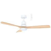 Mallorca Mini DC1066mm 3 Timber Blade  WIFI & Remote Control Ceiling Fan with Variable Dim 24w CCT LED Light  Matt White/Natural