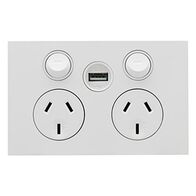 Saturn Zen
Double Power Point
Single USB Charger, Horizontal Mount, 250V, 10A | Zen White