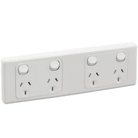 2000 Series, Quad Switch Socket Outlet, 2 Gang, Grid Plate and Surround
White Electric