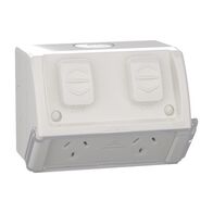 Weathershield
Socket
Twin, Flap, 10A, 250VAC, IP54 | Resistant Grey
