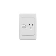 2000 Series
Single Switch Socket Outlet
250V, 15A, Vertical | White Electric