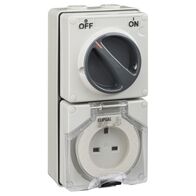 Clipsal - 56 Series, Switched Socket, Surface Ip56 3 PIN 13A
Grey
