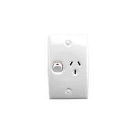 Standard Series, Single Switch Socket Outlet, 250V, 10A, Standard Size, Vertical, Safety Shutter
White Electric