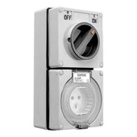 Clipsal - 56 Series, Switched Socket Outlet, 110V, 10A, 3 PIN, IP66
Grey