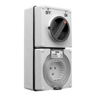 Clipsal - 56 Series, Switched Socket Outlet, 250V, 10A, 3 Round PIN, IP66, 1 Pole, Light
Grey