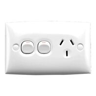 Standard Series, Single Switch Socket Outlet 250V 10A, Standard Size, 2 Pole, Removable Ex Switch
White Electric