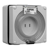Clipsal - 56 Series, Surface Socket, IP66, 110V 10A - 2 ParAllel Flat Pins
Grey