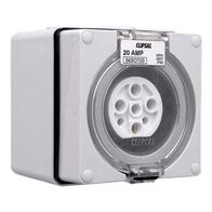 Clipsal - 56 Series, Surface Socket, IP66, 500V 20A - 7 Round Pins
Grey