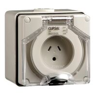 Clipsal - 56 Series, Surface Socket, IP66, 250V 10A - 2 Flat Pins and Round Earth
Chemical Grey