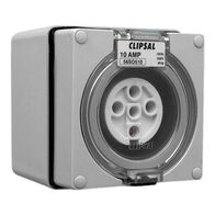 Clipsal - 56 Series, Surface Socket, IP66, 500V 10A - 5 Round Pins
Grey