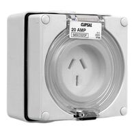 Clipsal - 56 Series, Surface Socket, IP66, 250V 20A - 3 Flat Pins
Grey