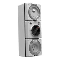 Clipsal - 56 Series, RCD Protected Switched Socket Outlet, 250V 15A, 3 Flat PIN IP66, 1 Pole, 30mA RCD
Grey