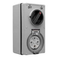 Clipsal - 56 Series, Switched Socket Outlet, 500V, 32A, 4 Round PIN, IP66, 3 Pole, Vertical
Grey