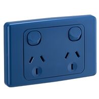 2000 Series, Twin Switch Socket Outlet, 250V, 10A - Dark Blue