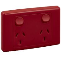 2000 Series, Twin Switch Socket Outlet, 250V, 10A, 2 Pole - Red