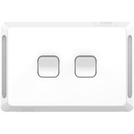 Pro Series, Flush Switch, Horizontal Mount, 2 Gang, 1-Way/2-Way, 230/240V 20A, 16AX - Extra Vivid White