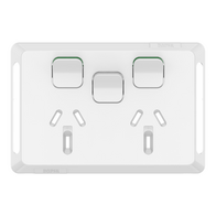 Pro Series, Twin Power Point Skin, Horizontal Mount, 1ExBlank, 10A, 250V, Clip-On - Extra Vivid White