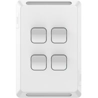 Pro Series, Gridplate and Skin, 4 Gang, Vertical/Horizontal Mount - Extra Vivid White