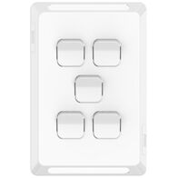 Pro Series, Switch Plate Skin, 5 Gang, Horizontal/Vertical Mount, Clip-On - Extra Vivid White