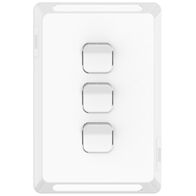 Pro Series, Switch Plate Skin, 3 Gang, Horizontal/Vertical Mount, Clip-On - Extra Vivid White