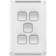 Pro Series, Gridplate and Skin, 5 Gang, Vertical/Horizontal Mount - Extra Vivid White