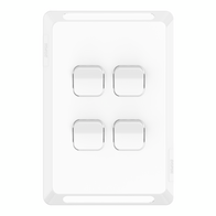 Pro Series, Switch Plate Skin, 4 Gang, Horizontal/Vertical Mount, Clip-On - Extra Vivid White