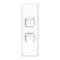 Pro Series, Architrave Switch, Vertical Mount, 2 Gang, 230/240V, 20A, 16AX - Extra Vivid White