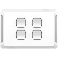 Pro Series, Flush Switch, Horizontal Mount, 4 Gang, 1-Way/2-Way, 230/240V 20A, 16AX - Extra Vivid White