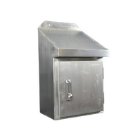 Stainless Steel Enclosure With Sloping Roof 600x400x325 60deg