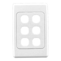 2000 Series, Flush Surround and Grid Plate, 6 Gang, Vertical/Horizontal Mount, Standard Size - White Electric