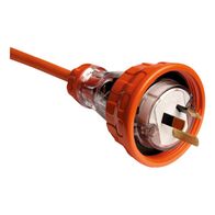 Clipsal - 56 Series, Plug Top, Straight, 3 Flat PIN, 10A, 250V, IP66 - Electric Orange