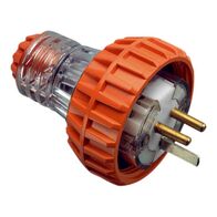 Clipsal - 56 Series, Plug Top, Straight, 3 PIN, 10A, 110V, IP66 - Electric Orange