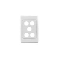 2000 Series, Flush Surround and Grid Plate, 5 Gang, Vertical/Horizontal Mount, Standard Size - White Electric