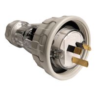 Clipsal - 56 Series, Plug Top, Straight, 3 Flat PIN, 10A, 250V, IP66 - Grey