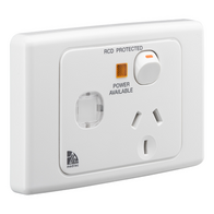 Medilec, Single Switch Socket Outlet, 250V, 10A, Circuit Identification - White Electric